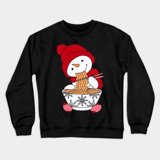 Snowman Eating Noodle Crewneck Sweatshirt